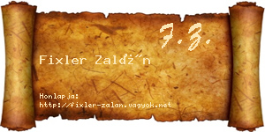 Fixler Zalán névjegykártya